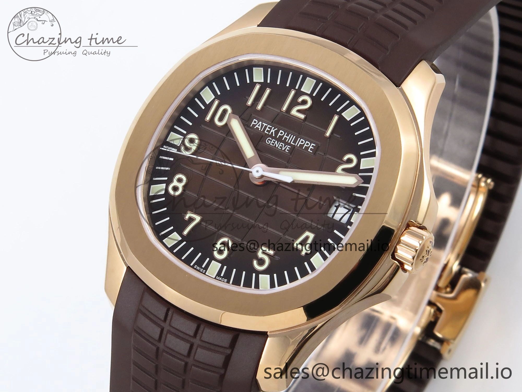 Functional Aquanaut 5167R RG ZF 1:1 Best Edition Brown Dial on Brown Rubber Strap 330CS V 8706