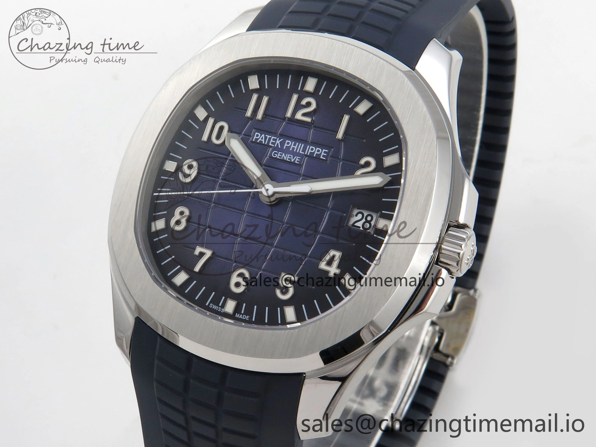 Aquanaut 5168G 42mm SS APWF 1:1 Best Edition Blue Dial on Blue Rubber Strap A324 Super Clone (Weighted) Lightweight 8629