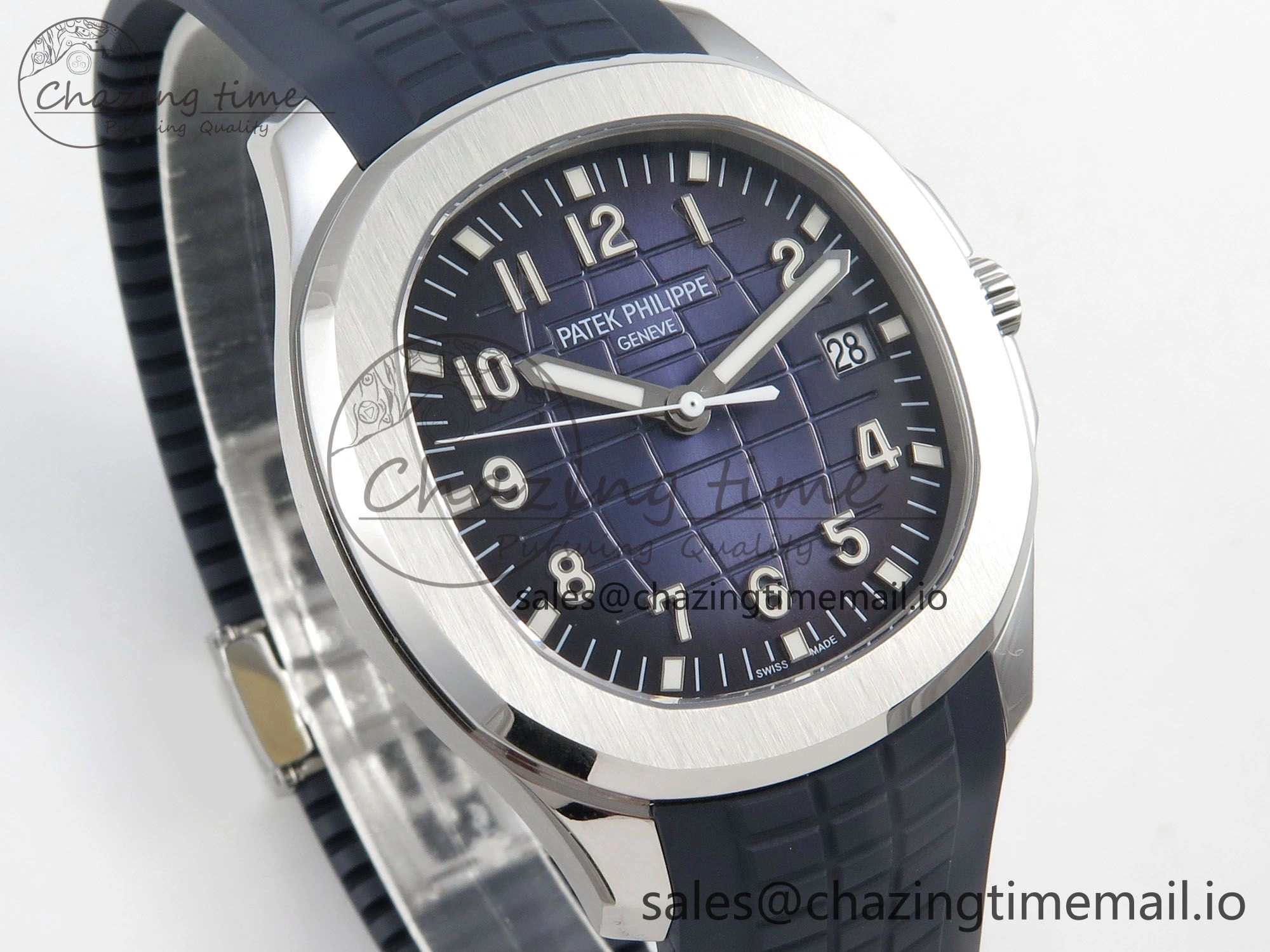 Aquanaut 5168G 42mm SS APWF 1:1 Best Edition Blue Dial on Blue Rubber Strap A324 Super Clone (Weighted) Lightweight 8629