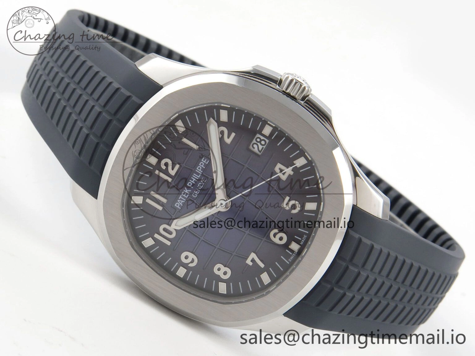 Aquanaut 5168G 42mm SS APWF 1:1 Best Edition Blue Dial on Blue Rubber Strap A324 Super Clone (Weighted) Lightweight 8629