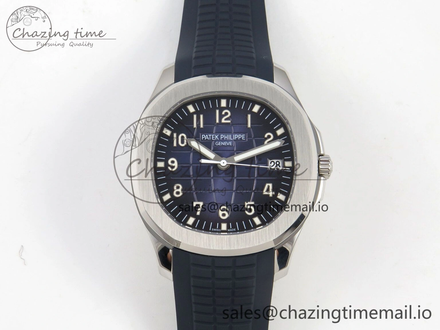 Aquanaut 5168G 42mm SS APWF 1:1 Best Edition Blue Dial on Blue Rubber Strap A324 Super Clone (Weighted) Lightweight 8629