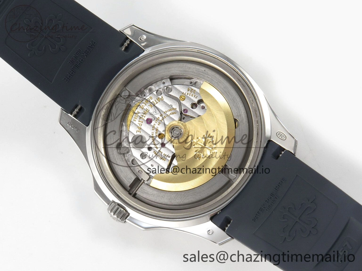Aquanaut 5168G 42mm SS APWF 1:1 Best Edition Blue Dial on Blue Rubber Strap A324 Super Clone (Weighted) Lightweight 8629