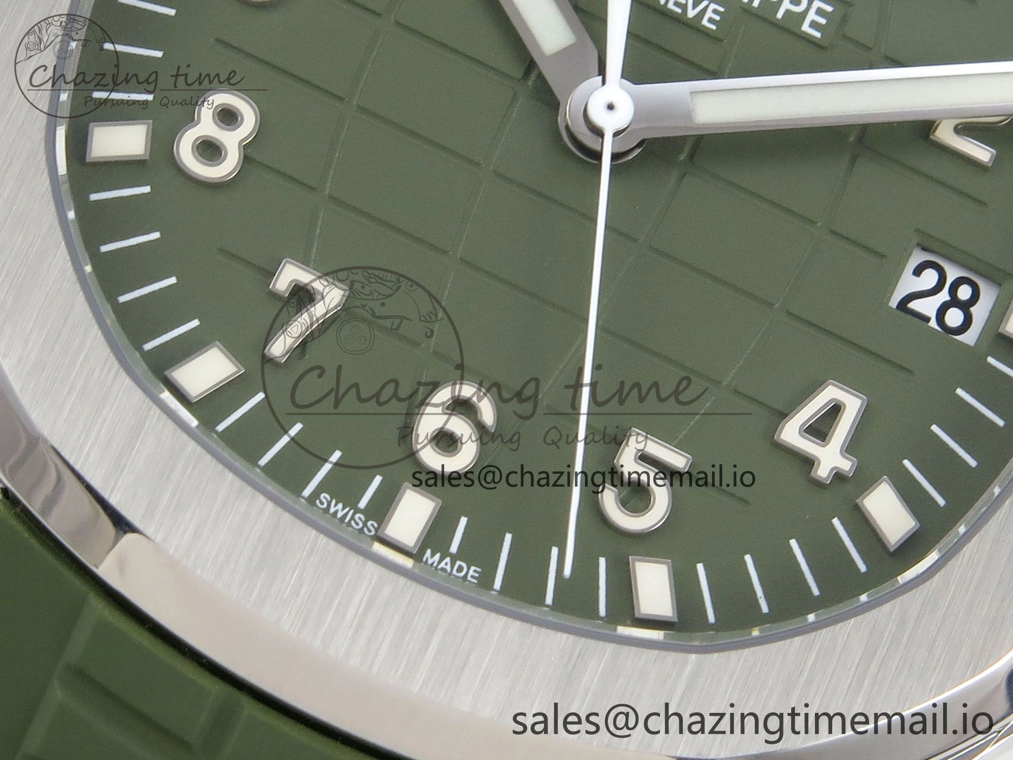 OdorResistant Aquanaut 5168G 42mm SS APWF 1:1 Best Edition Green Dial on Green Rubber Strap A324 Super Clone (Weighted) 8630