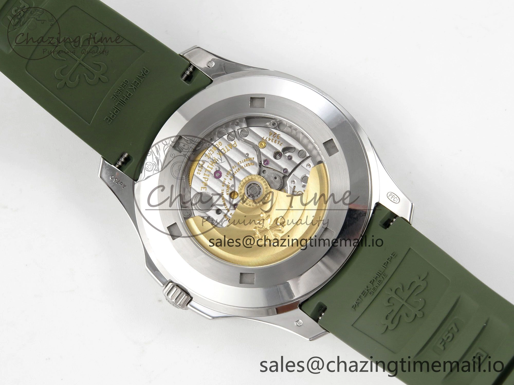 OdorResistant Aquanaut 5168G 42mm SS APWF 1:1 Best Edition Green Dial on Green Rubber Strap A324 Super Clone (Weighted) 8630