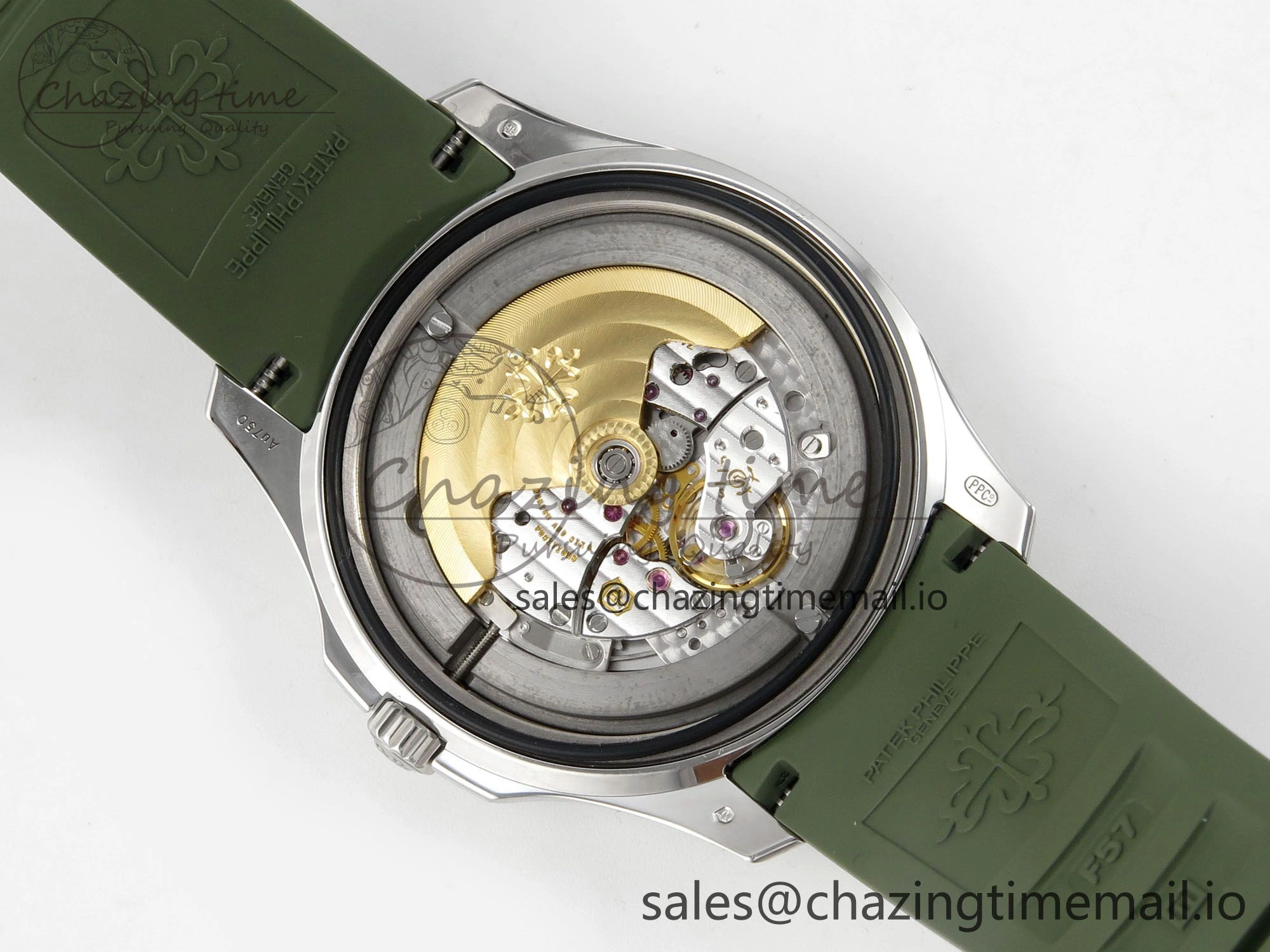 OdorResistant Aquanaut 5168G 42mm SS APWF 1:1 Best Edition Green Dial on Green Rubber Strap A324 Super Clone (Weighted) 8630