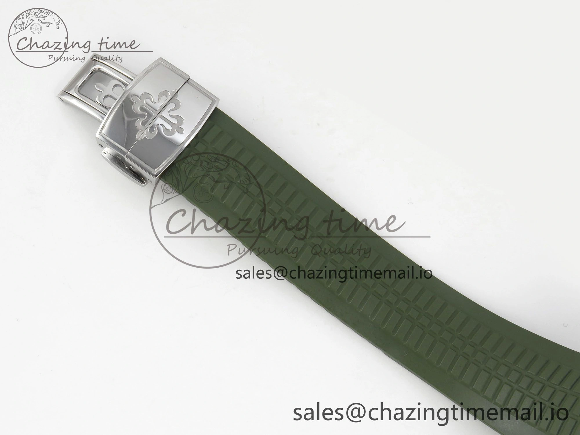 OdorResistant Aquanaut 5168G 42mm SS APWF 1:1 Best Edition Green Dial on Green Rubber Strap A324 Super Clone (Weighted) 8630