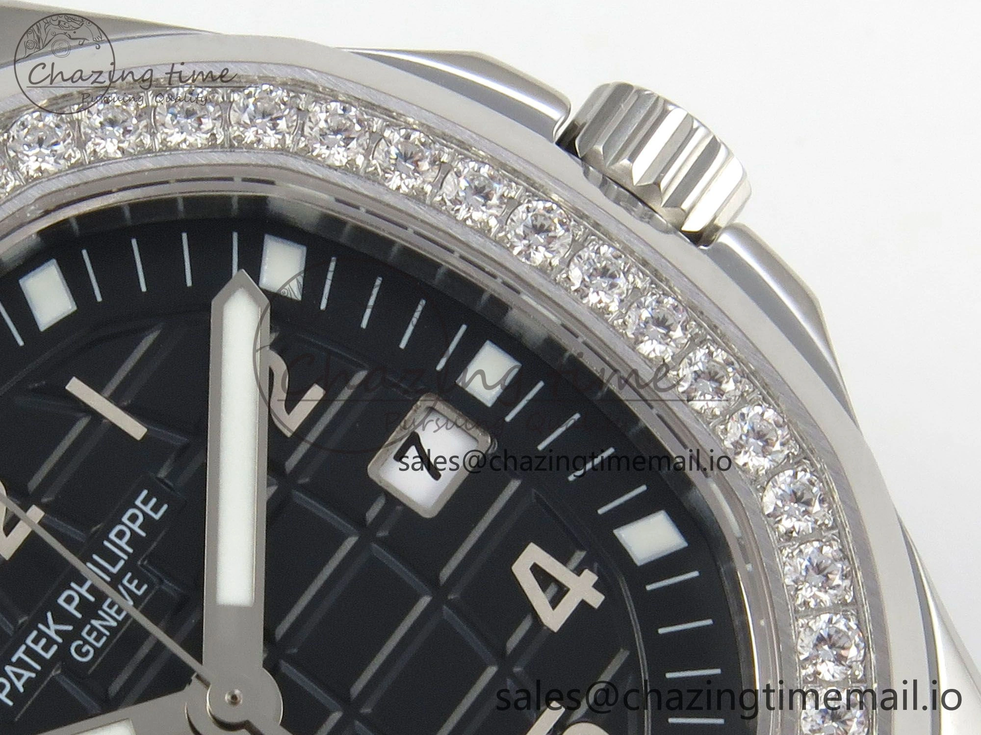 Aquanaut 5267 SS PPF 1:1 Best Edition Black Textured Dial On Black Rubber Strap Ronda Quartz Stretchable 8646