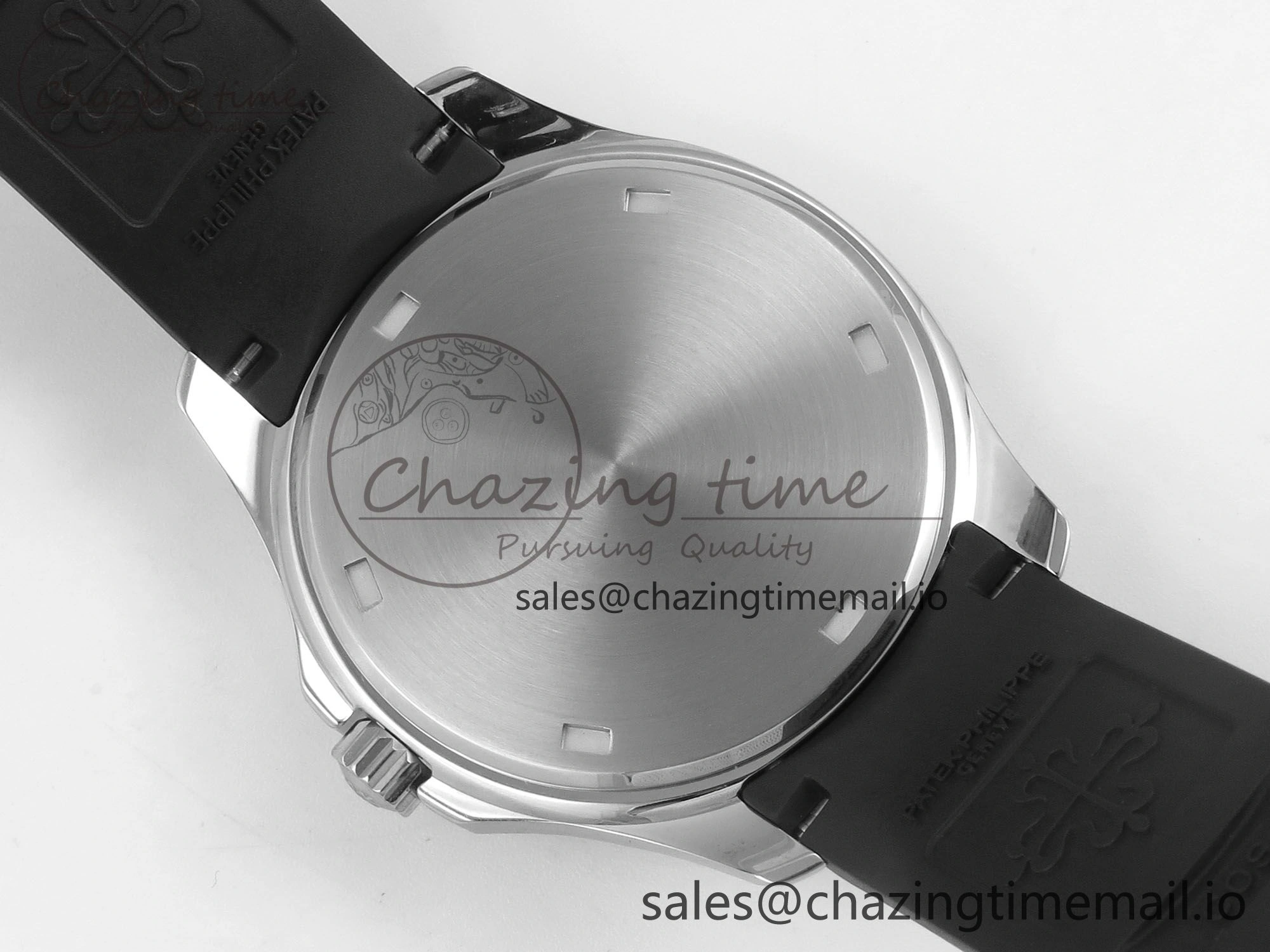 Aquanaut 5267 SS PPF 1:1 Best Edition Black Textured Dial On Black Rubber Strap Ronda Quartz Stretchable 8646