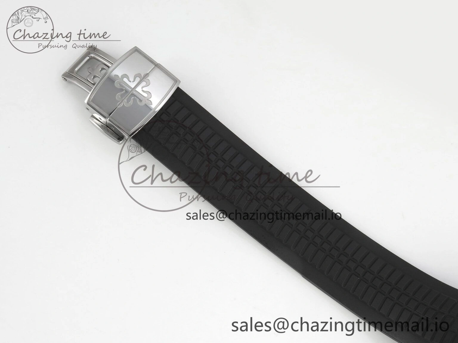Aquanaut 5267 SS PPF 1:1 Best Edition Black Textured Dial On Black Rubber Strap Ronda Quartz Stretchable 8646