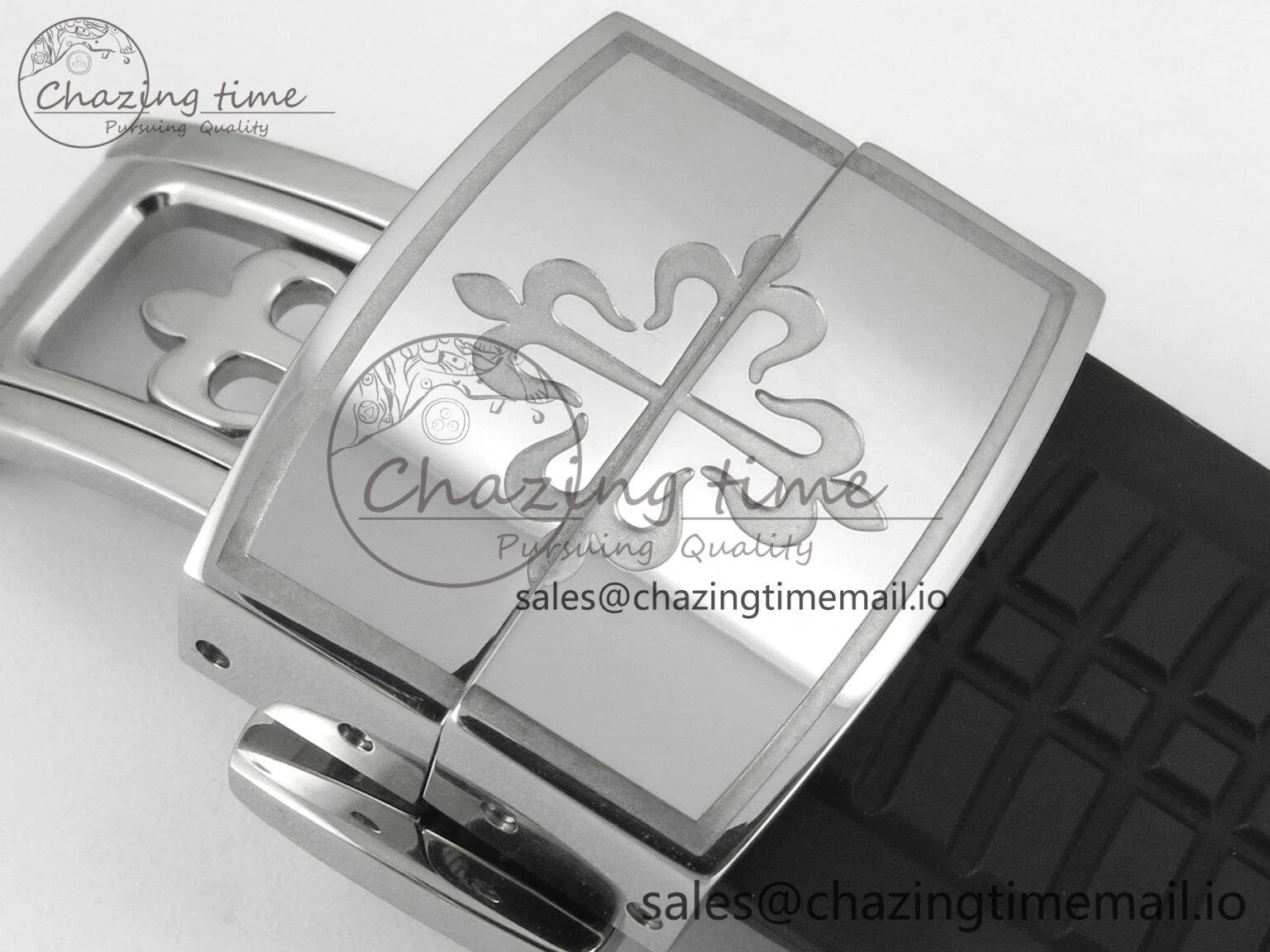 Aquanaut 5267 SS PPF 1:1 Best Edition Black Textured Dial On Black Rubber Strap Ronda Quartz Stretchable 8646