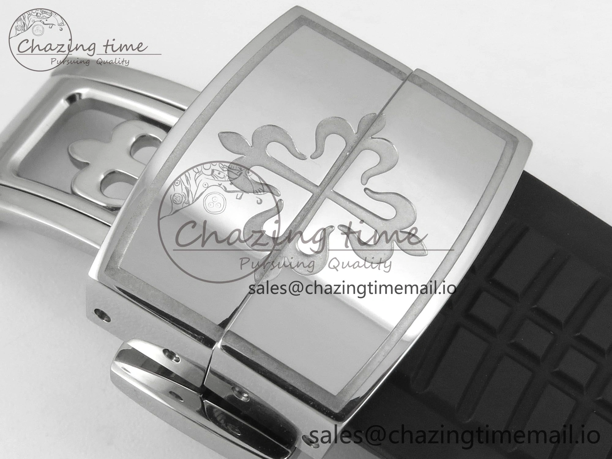 Aquanaut 5267 SS PPF 1:1 Best Edition Black Textured Dial On Black Rubber Strap Ronda Quartz Stretchable 8646