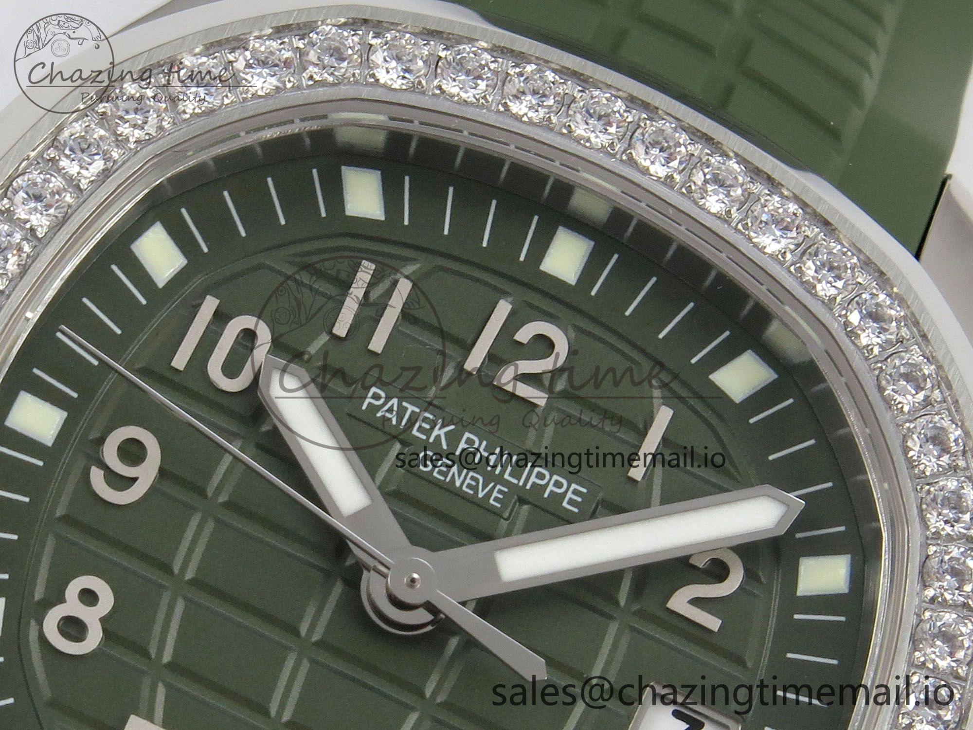 Aquanaut 5267 SS PPF 1:1 Best Edition Green Textured Dial On Green Rubber Strap Ronda Quartz EasyCare 10052