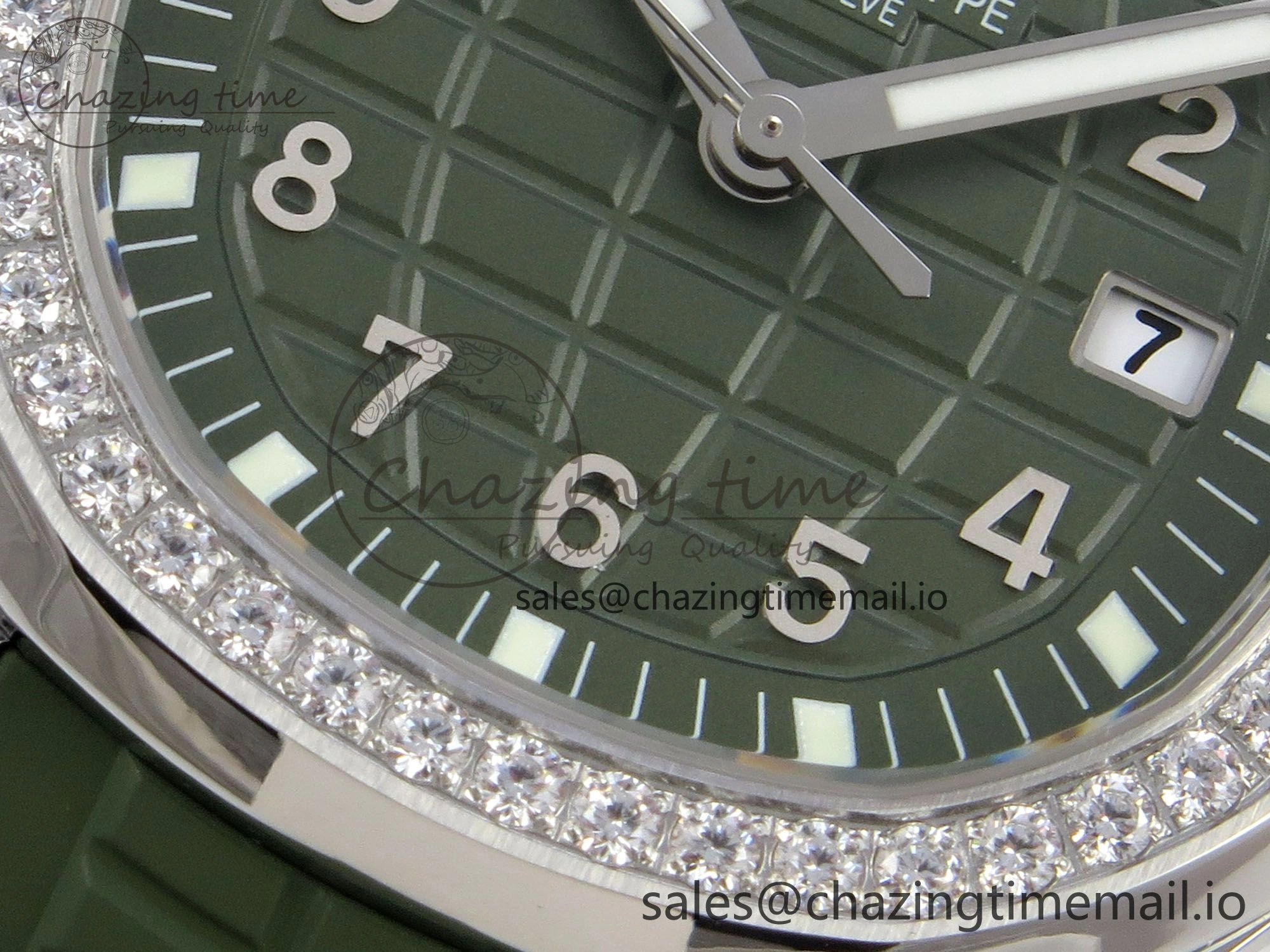 Aquanaut 5267 SS PPF 1:1 Best Edition Green Textured Dial On Green Rubber Strap Ronda Quartz EasyCare 10052