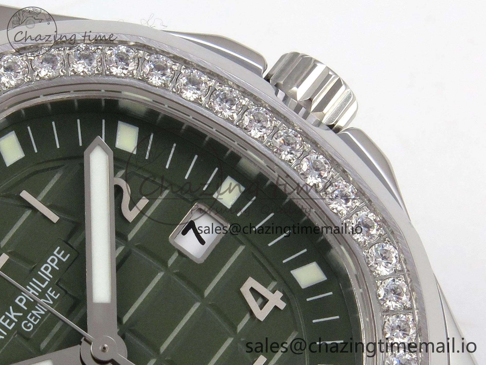 Aquanaut 5267 SS PPF 1:1 Best Edition Green Textured Dial On Green Rubber Strap Ronda Quartz EasyCare 10052