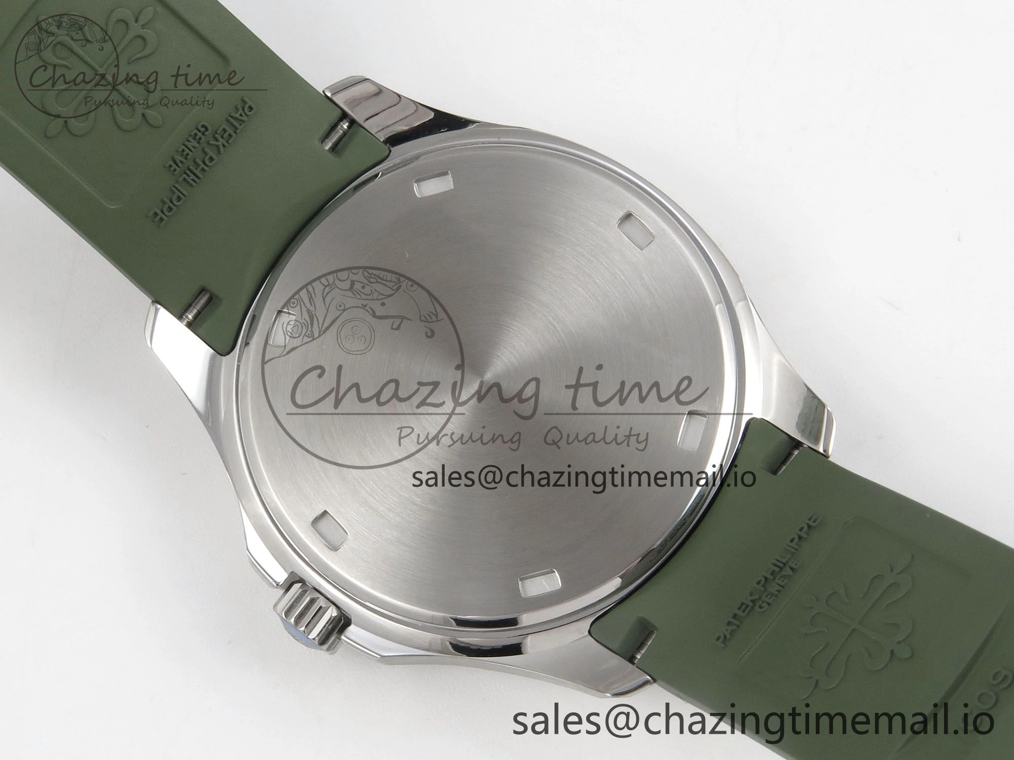 Aquanaut 5267 SS PPF 1:1 Best Edition Green Textured Dial On Green Rubber Strap Ronda Quartz EasyCare 10052