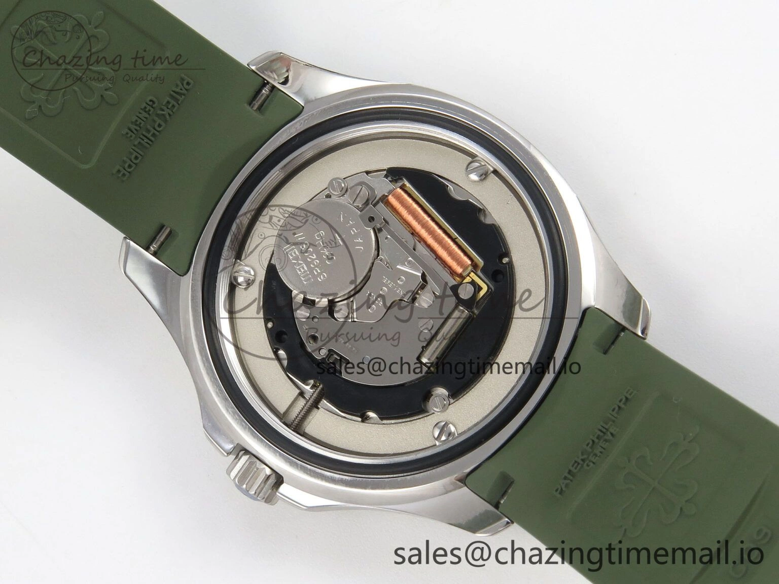 Aquanaut 5267 SS PPF 1:1 Best Edition Green Textured Dial On Green Rubber Strap Ronda Quartz EasyCare 10052