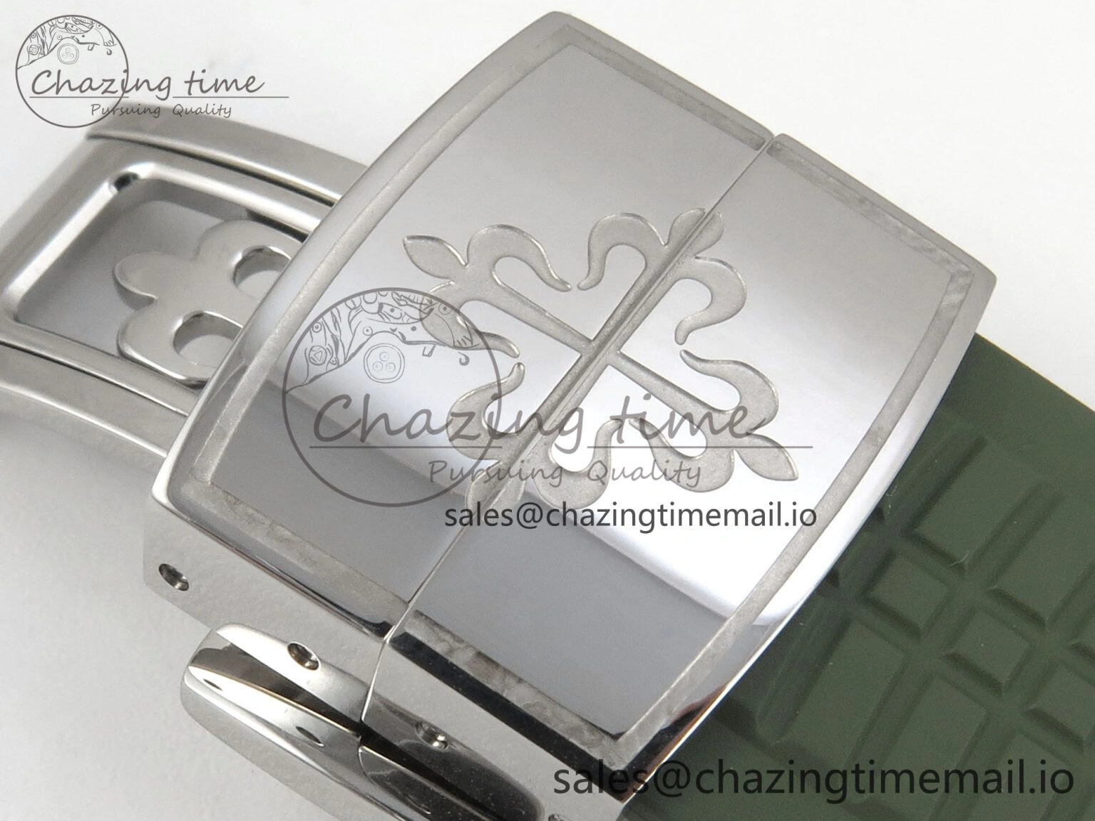 Aquanaut 5267 SS PPF 1:1 Best Edition Green Textured Dial On Green Rubber Strap Ronda Quartz EasyCare 10052