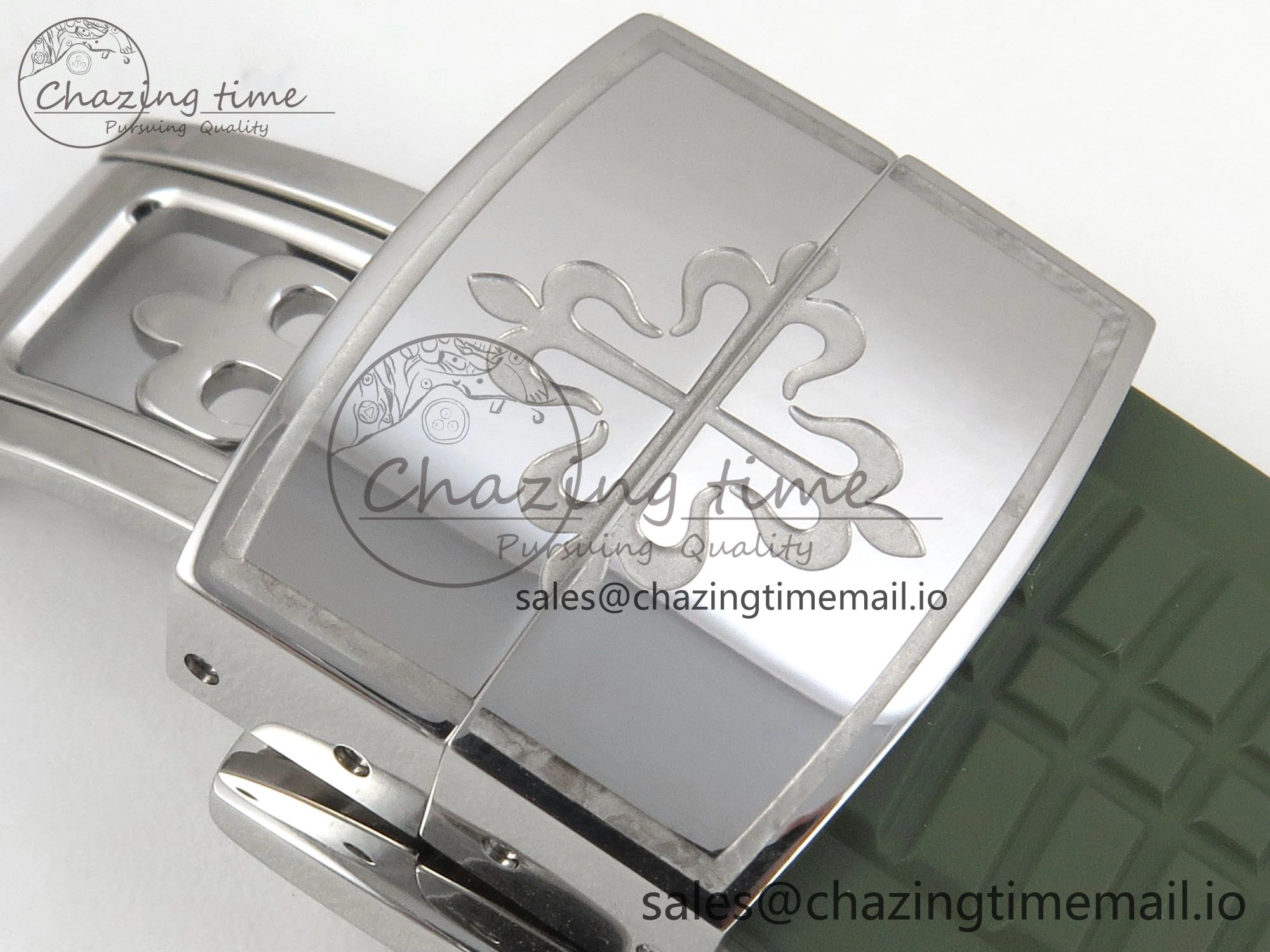 Aquanaut 5267 SS PPF 1:1 Best Edition Green Textured Dial On Green Rubber Strap Ronda Quartz EasyCare 10052