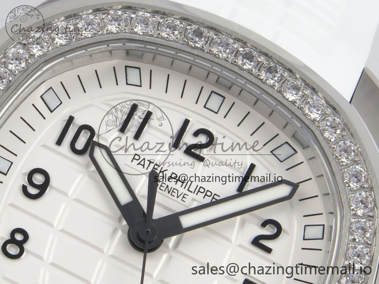 ComfortFit Aquanaut 5267 SS PPF 1:1 Best Edition White Textured Dial On White Rubber Strap Ronda Quartz 8643