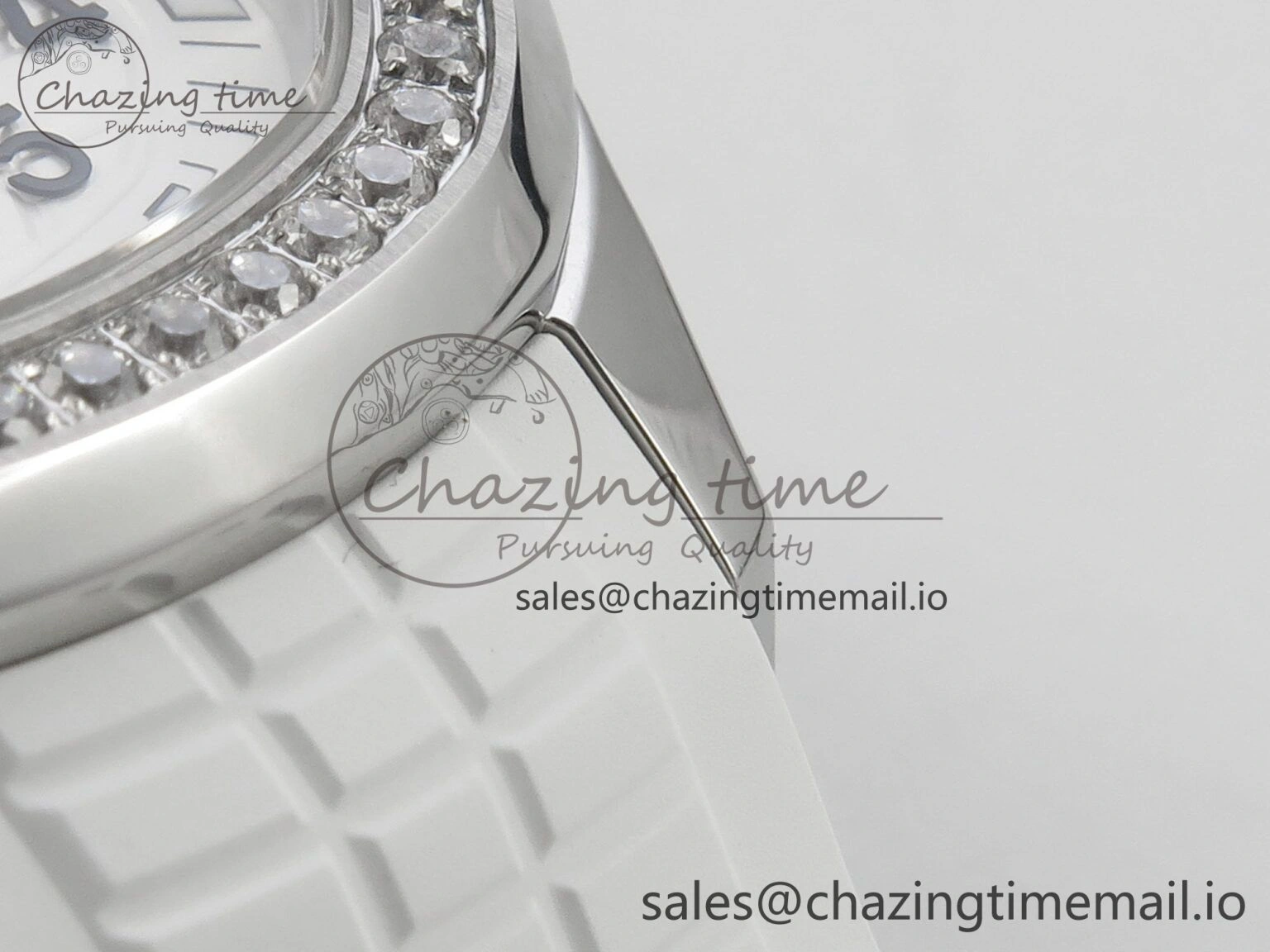 ComfortFit Aquanaut 5267 SS PPF 1:1 Best Edition White Textured Dial On White Rubber Strap Ronda Quartz 8643