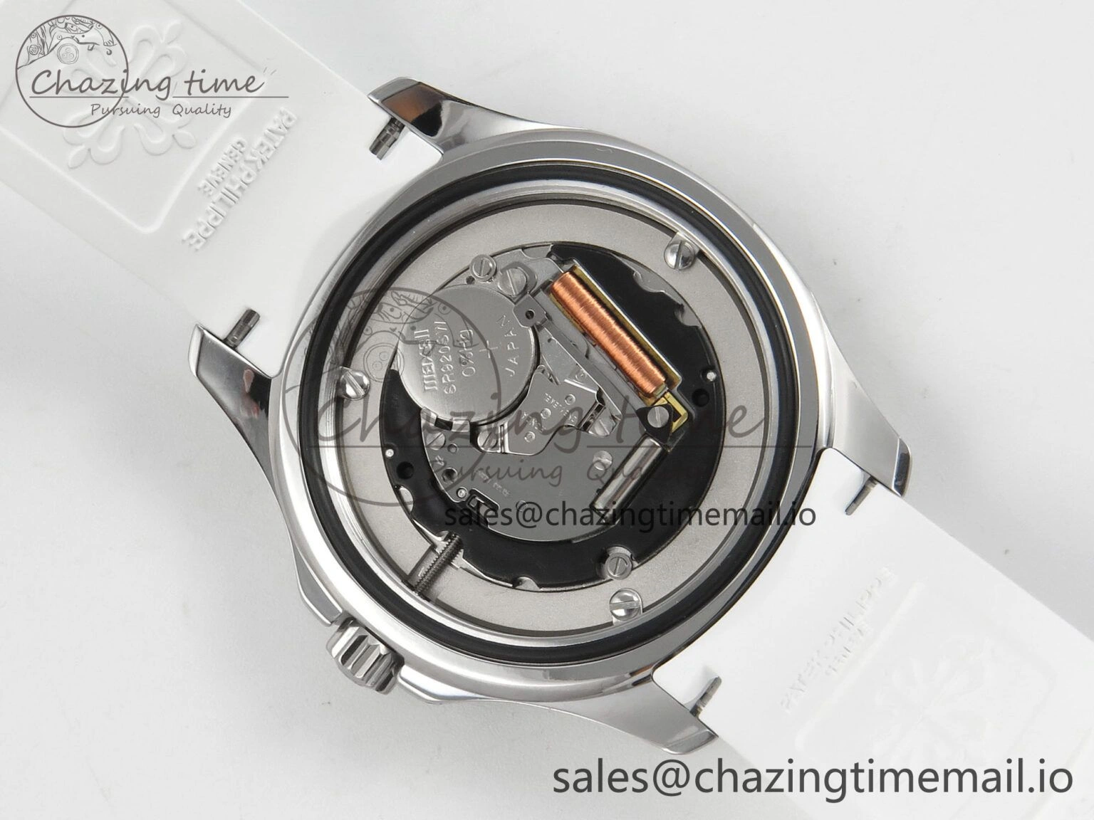 ComfortFit Aquanaut 5267 SS PPF 1:1 Best Edition White Textured Dial On White Rubber Strap Ronda Quartz 8643