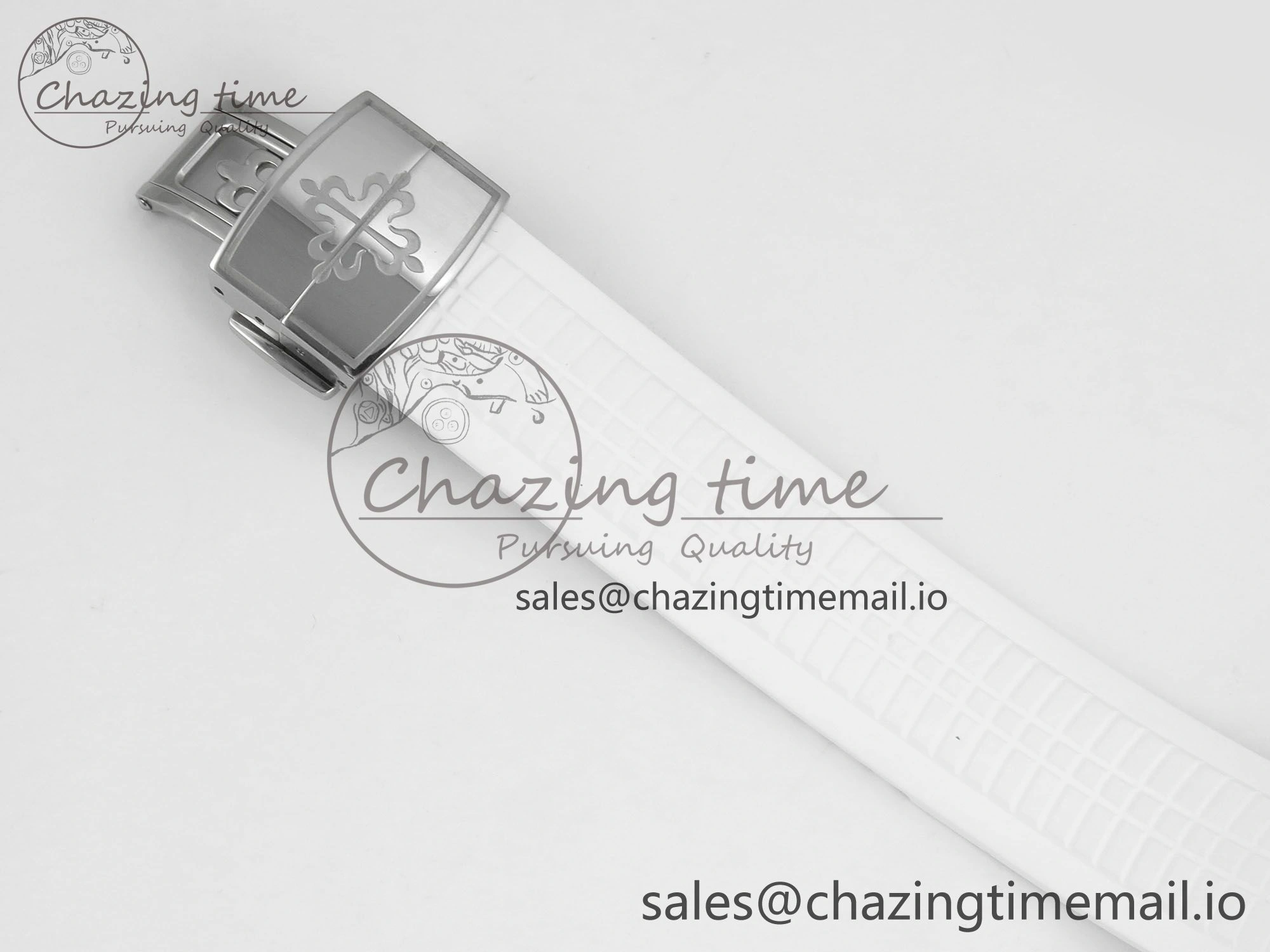 ComfortFit Aquanaut 5267 SS PPF 1:1 Best Edition White Textured Dial On White Rubber Strap Ronda Quartz 8643