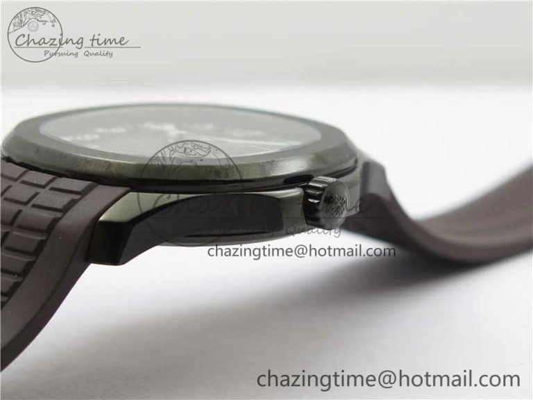 Aquanaut Black Venom DLC ZF 1:1 Best Edition Black Dial on Brown Rubber Strap 324CS (Free box) Comfortable 8894