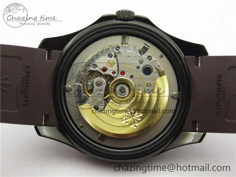 Aquanaut Black Venom DLC ZF 1:1 Best Edition Black Dial on Brown Rubber Strap 324CS (Free box) Comfortable 8894