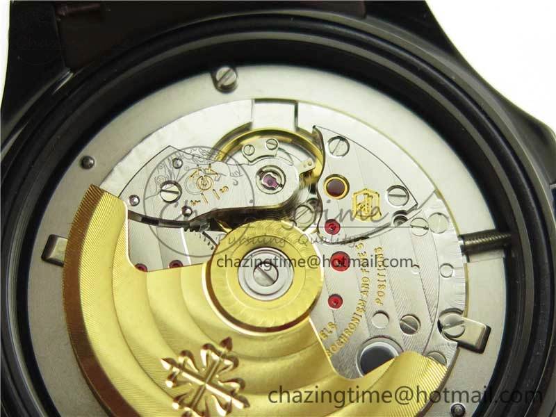 Aquanaut Black Venom DLC ZF 1:1 Best Edition Black Dial on Brown Rubber Strap 324CS (Free box) Comfortable 8894