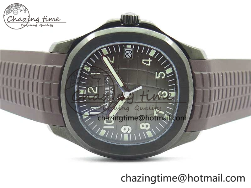 Aquanaut Black Venom DLC ZF 1:1 Best Edition Black Dial on Brown Rubber Strap 324CS (Free box) Comfortable 8894