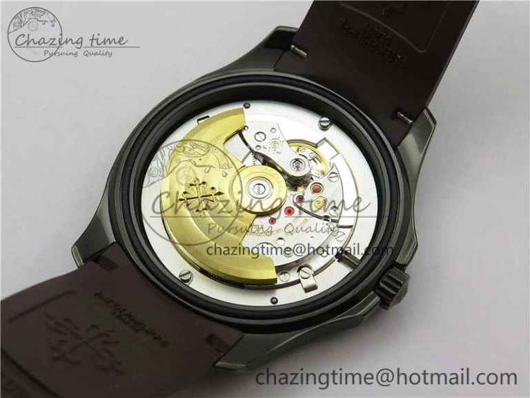 Aquanaut Black Venom DLC ZF 1:1 Best Edition Black Dial on Brown Rubber Strap 324CS (Free box) Comfortable 8894