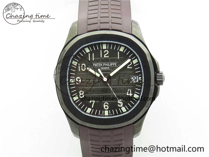 Aquanaut Black Venom DLC ZF 1:1 Best Edition Black Dial on Brown Rubber Strap 324CS (Free box) Comfortable 8894