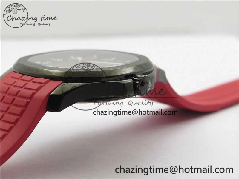 Aquanaut Black Venom DLC ZF 1:1 Best Edition Black Dial on Red Rubber Strap 324CS (Free box) Youthful 8893