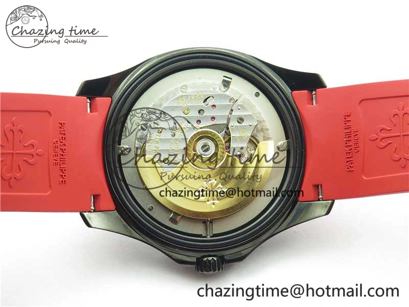 Aquanaut Black Venom DLC ZF 1:1 Best Edition Black Dial on Red Rubber Strap 324CS (Free box) Youthful 8893