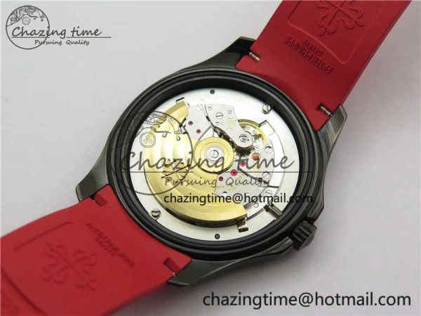 Aquanaut Black Venom DLC ZF 1:1 Best Edition Black Dial on Red Rubber Strap 324CS (Free box) Youthful 8893