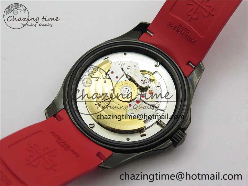 Aquanaut Black Venom DLC ZF 1:1 Best Edition Black Dial on Red Rubber Strap 324CS (Free box) Youthful 8893