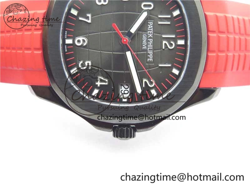 Aquanaut Black Venom DLC ZF 1:1 Best Edition Black Dial on Red Rubber Strap 324CS (Free box) Youthful 8893