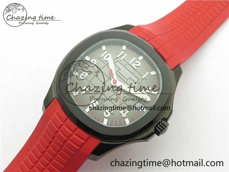 Aquanaut Black Venom DLC ZF 1:1 Best Edition Black Dial on Red Rubber Strap 324CS (Free box) Youthful 8893