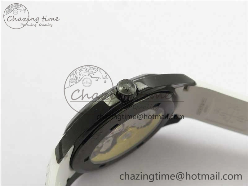 DailyWear Aquanaut Black Venom DLC ZF 1:1 Best Edition Black Dial on White Rubber Strap 324CS (Free box) 8895
