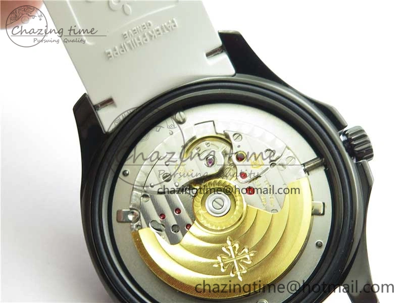 DailyWear Aquanaut Black Venom DLC ZF 1:1 Best Edition Black Dial on White Rubber Strap 324CS (Free box) 8895