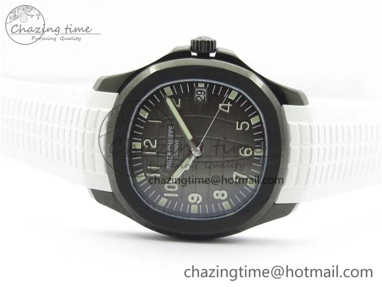 DailyWear Aquanaut Black Venom DLC ZF 1:1 Best Edition Black Dial on White Rubber Strap 324CS (Free box) 8895