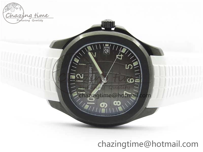 DailyWear Aquanaut Black Venom DLC ZF 1:1 Best Edition Black Dial on White Rubber Strap 324CS (Free box) 8895