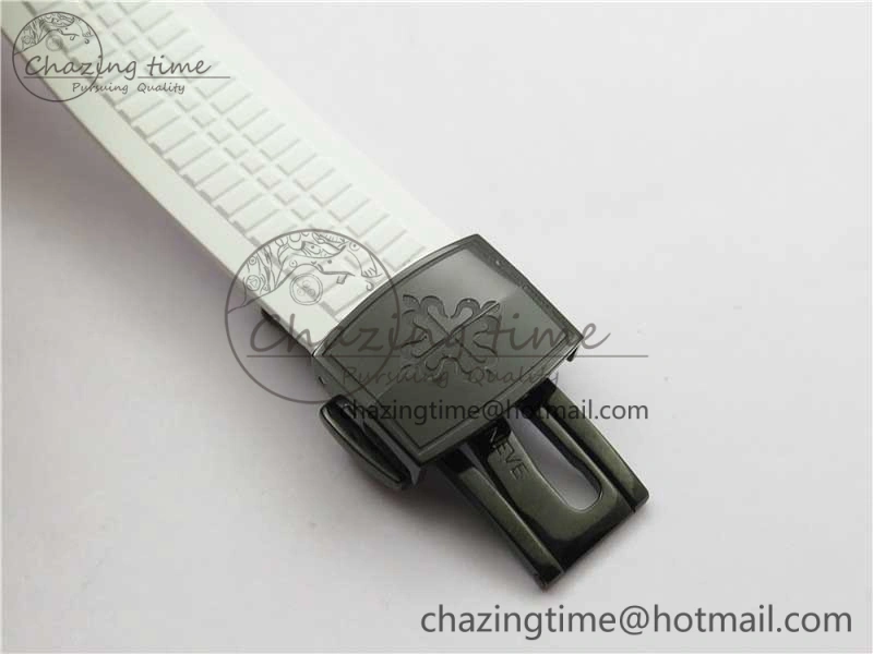 DailyWear Aquanaut Black Venom DLC ZF 1:1 Best Edition Black Dial on White Rubber Strap 324CS (Free box) 8895