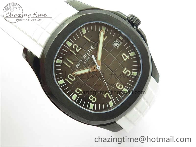 DailyWear Aquanaut Black Venom DLC ZF 1:1 Best Edition Black Dial on White Rubber Strap 324CS (Free box) 8895
