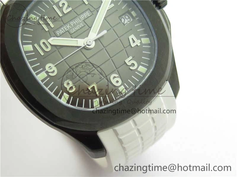 DailyWear Aquanaut Black Venom DLC ZF 1:1 Best Edition Black Dial on White Rubber Strap 324CS (Free box) 8895