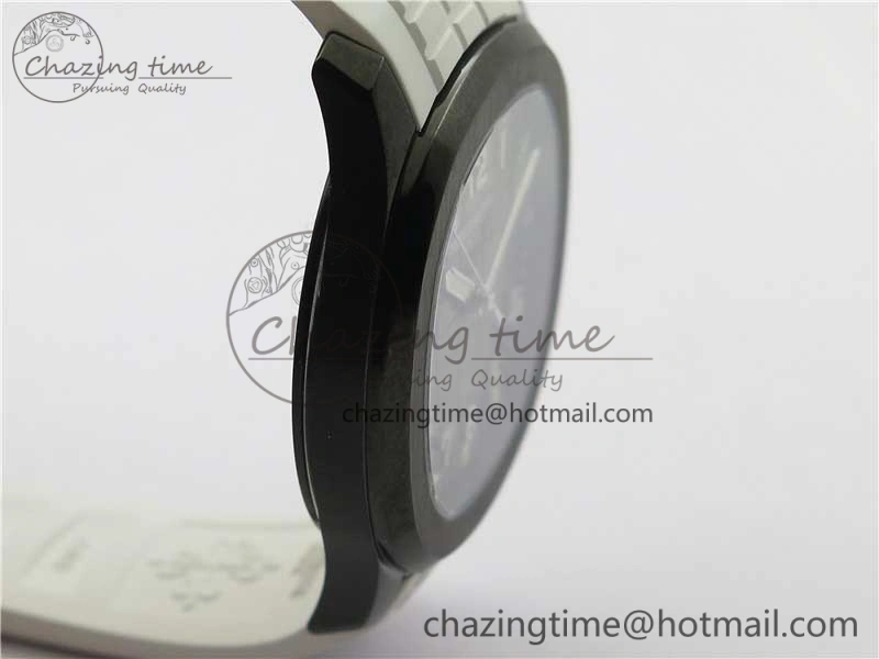 DailyWear Aquanaut Black Venom DLC ZF 1:1 Best Edition Black Dial on White Rubber Strap 324CS (Free box) 8895