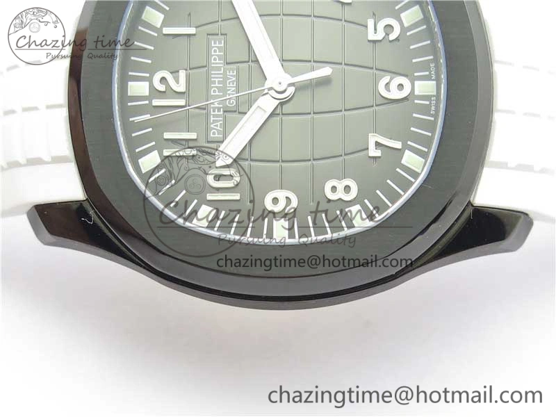 DailyWear Aquanaut Black Venom DLC ZF 1:1 Best Edition Black Dial on White Rubber Strap 324CS (Free box) 8895