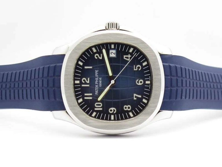 Comfortable Aquanaut Jumbo 42mm SS BP Maker 1:1 Best Edition Blue Dial On Blue Rubber Strap APP324CS 9038