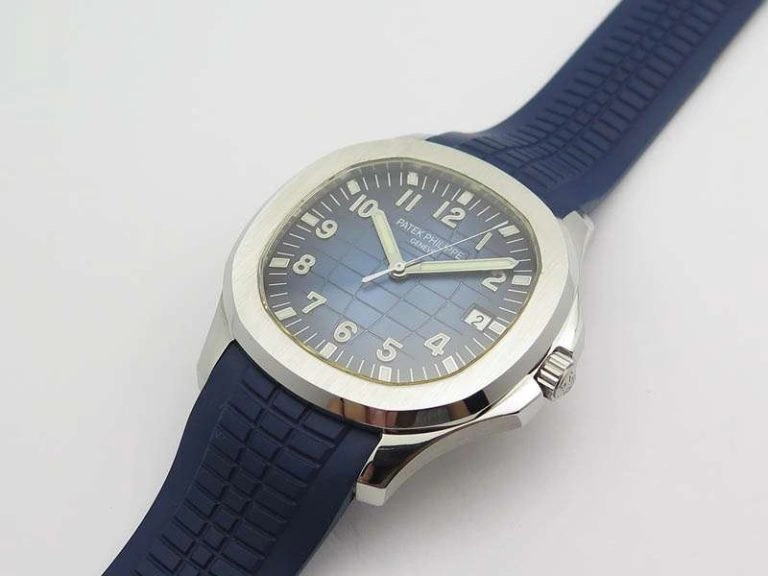 Comfortable Aquanaut Jumbo 42mm SS BP Maker 1:1 Best Edition Blue Dial On Blue Rubber Strap APP324CS 9038