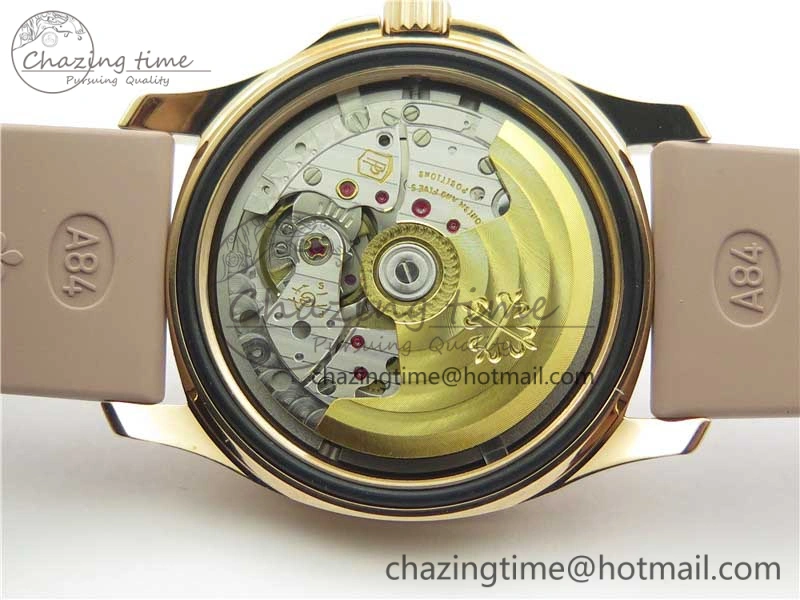 Efficient Aquanaut Jumbo 5069A RG PPF 1-1 Best Edition White MOP Dial on Rubber Strap Asian PP324CS(Free box) 8931